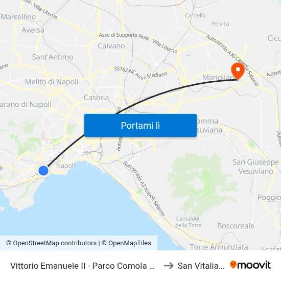 Vittorio Emanuele II - Parco Comola Ricci to San Vitaliano map