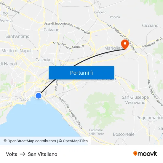 Volta to San Vitaliano map