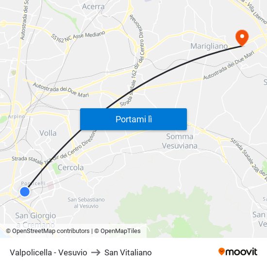 Valpolicella - Vesuvio to San Vitaliano map