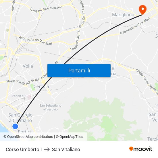 Corso Umberto I to San Vitaliano map