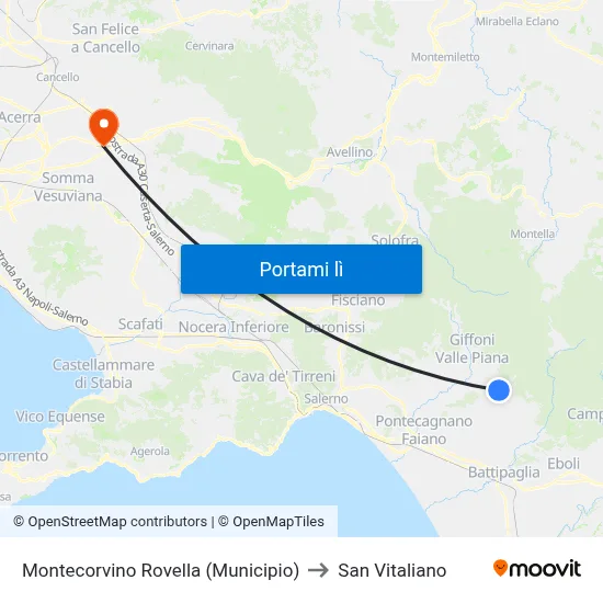 Montecorvino Rovella (Municipio) to San Vitaliano map