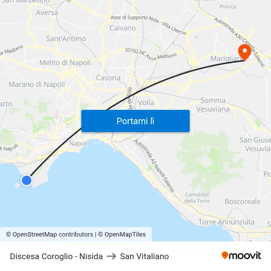 Discesa Coroglio - Nisida to San Vitaliano map