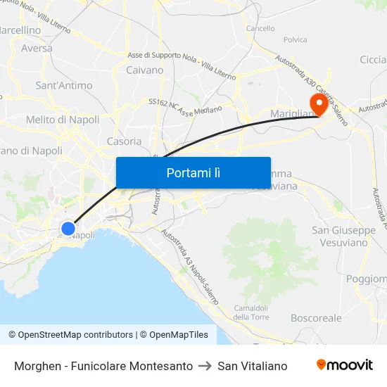 Morghen - Funicolare Montesanto to San Vitaliano map