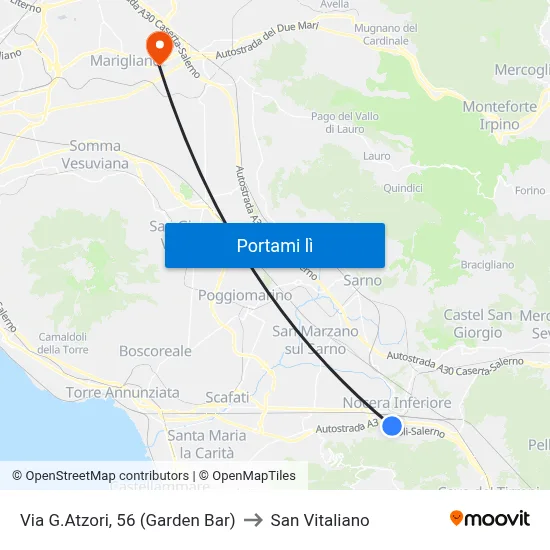 Via G.Atzori, 56 (Garden Bar) to San Vitaliano map