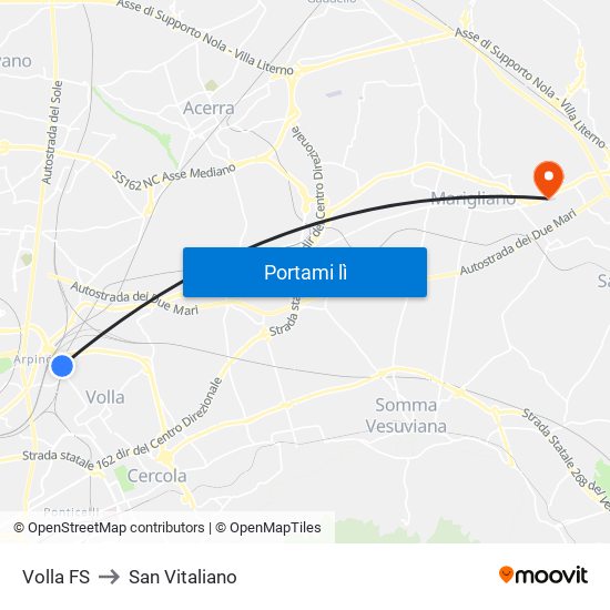 Volla FS to San Vitaliano map