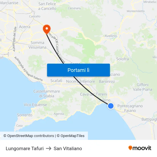 Lungomare Tafuri to San Vitaliano map