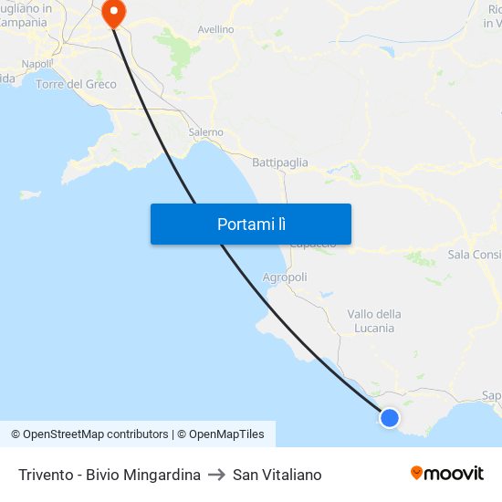 Trivento - Bivio Mingardina to San Vitaliano map