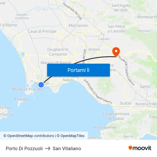 Porto Di Pozzuoli to San Vitaliano map