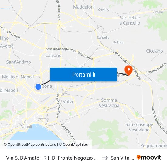 Via S. D'Amato - Rif. Di Fronte Negozio Record Linea to San Vitaliano map