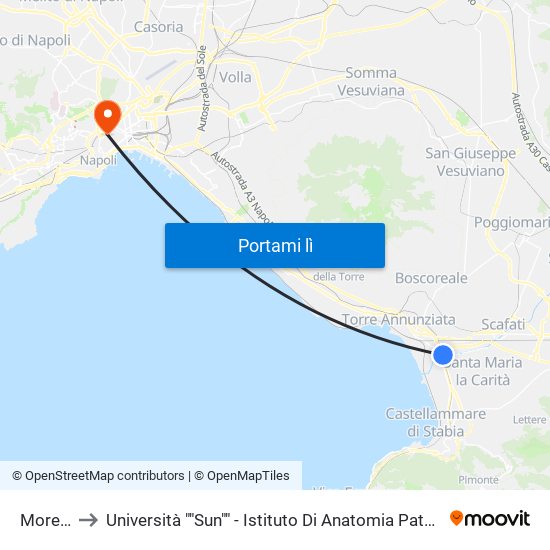 Moregine to Università ""Sun"" - Istituto Di Anatomia Patologica ""L.Armanni"" map