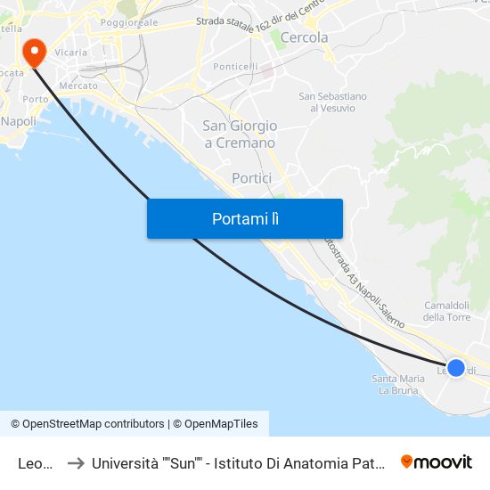 Leopardi to Università ""Sun"" - Istituto Di Anatomia Patologica ""L.Armanni"" map