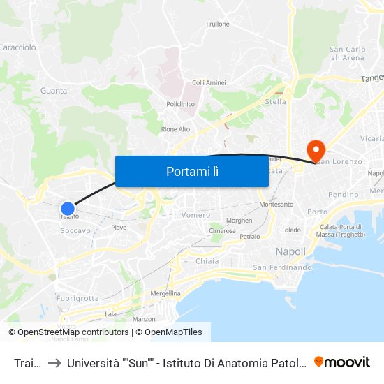 Traiano to Università ""Sun"" - Istituto Di Anatomia Patologica ""L.Armanni"" map