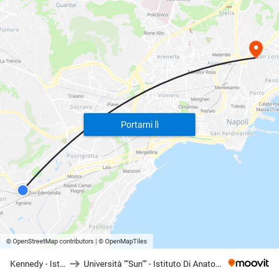 Kennedy - Ist. Magistrale to Università ""Sun"" - Istituto Di Anatomia Patologica ""L.Armanni"" map