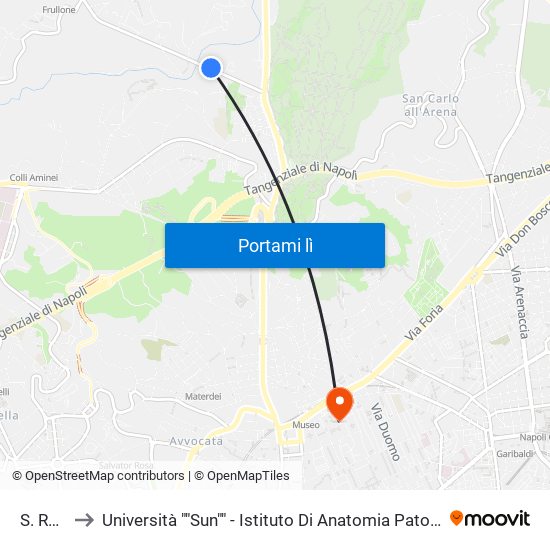 S. Rocco to Università ""Sun"" - Istituto Di Anatomia Patologica ""L.Armanni"" map