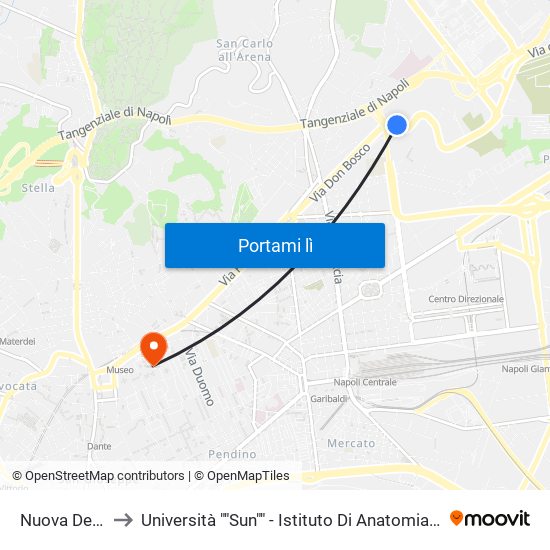 Nuova Del Campo to Università ""Sun"" - Istituto Di Anatomia Patologica ""L.Armanni"" map