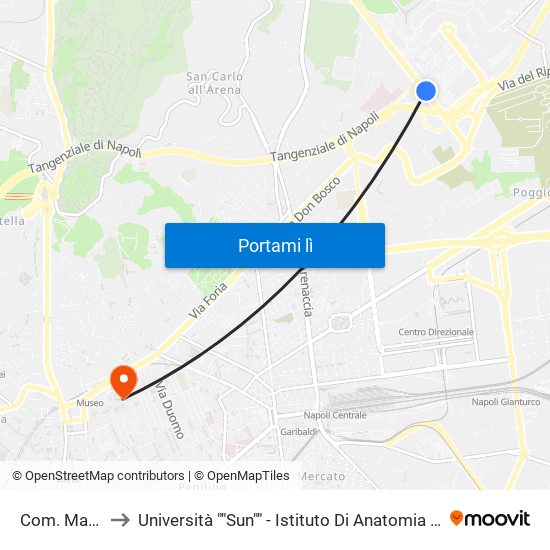 Com. Maddalena to Università ""Sun"" - Istituto Di Anatomia Patologica ""L.Armanni"" map