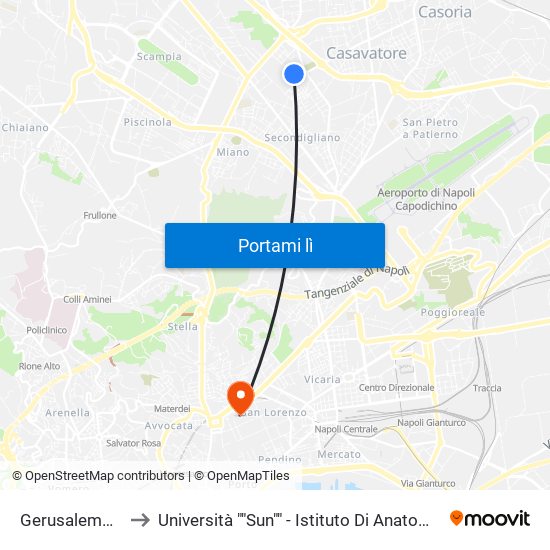 Gerusalemme Liberata to Università ""Sun"" - Istituto Di Anatomia Patologica ""L.Armanni"" map