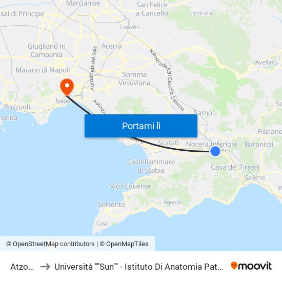 Atzori, 33 to Università ""Sun"" - Istituto Di Anatomia Patologica ""L.Armanni"" map