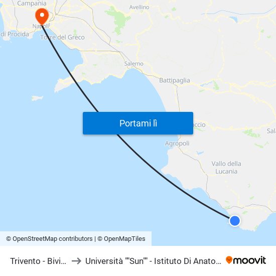 Trivento - Bivio Mingardina to Università ""Sun"" - Istituto Di Anatomia Patologica ""L.Armanni"" map