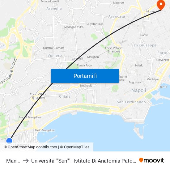 Manzoni to Università ""Sun"" - Istituto Di Anatomia Patologica ""L.Armanni"" map