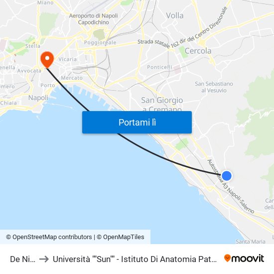 De Nicola to Università ""Sun"" - Istituto Di Anatomia Patologica ""L.Armanni"" map