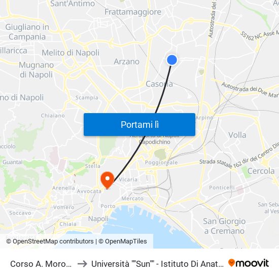 Corso A. Moro - Rif. Terminale to Università ""Sun"" - Istituto Di Anatomia Patologica ""L.Armanni"" map