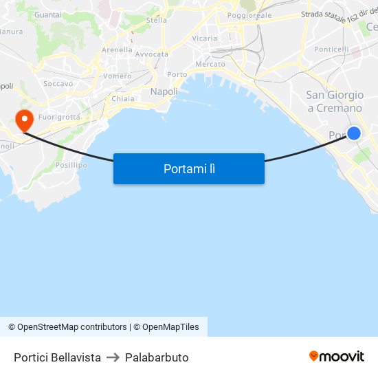 Portici Bellavista to Palabarbuto map