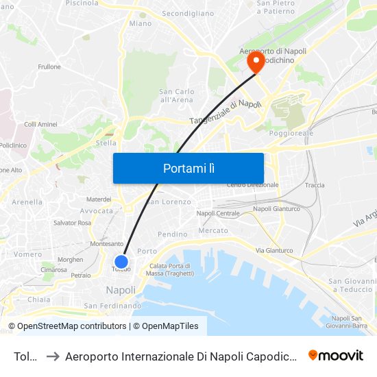 Toledo to Aeroporto Internazionale Di Napoli Capodichino - Terminal 1 map