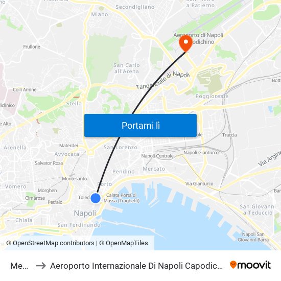 Medina to Aeroporto Internazionale Di Napoli Capodichino - Terminal 1 map