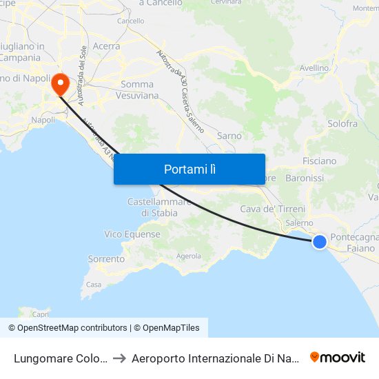 Lungomare Colombo Mercatello to Aeroporto Internazionale Di Napoli Capodichino - Terminal 1 map