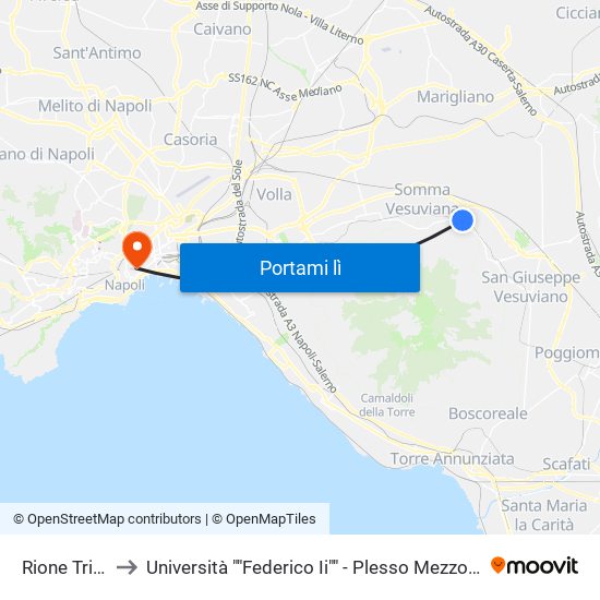 Rione Trieste to Università ""Federico Ii"" - Plesso Mezzocannone 16 map
