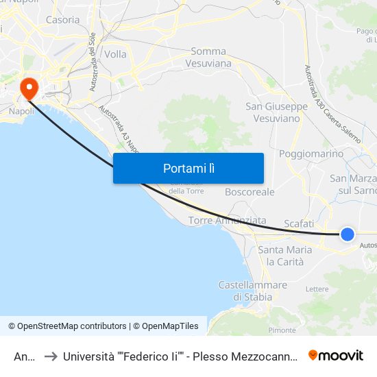 Angri to Università ""Federico Ii"" - Plesso Mezzocannone 16 map