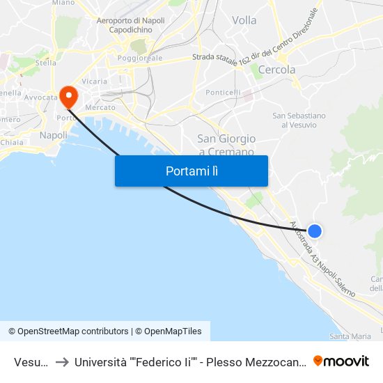 Vesuvio to Università ""Federico Ii"" - Plesso Mezzocannone 16 map