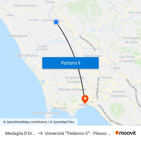 Medaglia D'Oro - Appia to Università ""Federico Ii"" - Plesso Mezzocannone 16 map