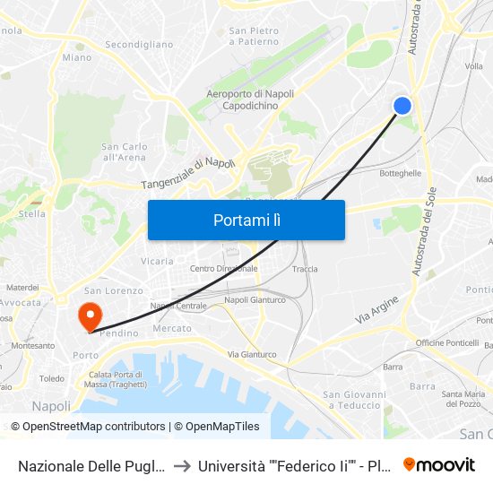 Nazionale Delle Puglie - Deposito Anm to Università ""Federico Ii"" - Plesso Mezzocannone 16 map