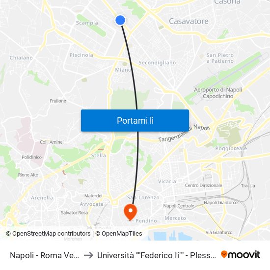 Napoli - Roma Verso Scampia to Università ""Federico Ii"" - Plesso Mezzocannone 16 map