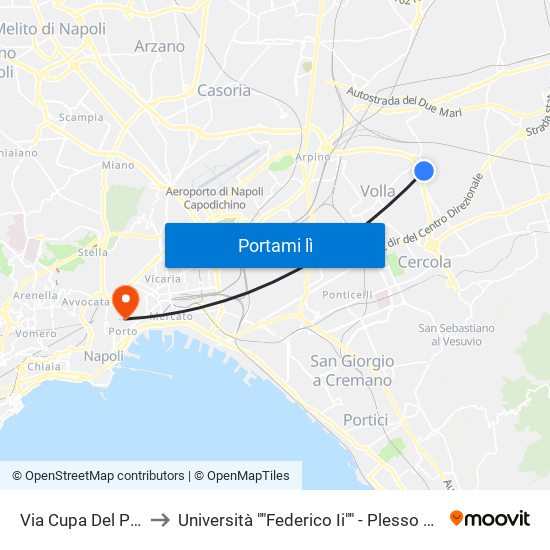 Via Cupa Del Pittore, 16 to Università ""Federico Ii"" - Plesso Mezzocannone 16 map