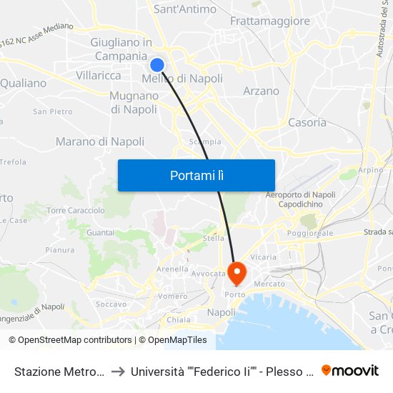 Stazione Metrocampania to Università ""Federico Ii"" - Plesso Mezzocannone 16 map