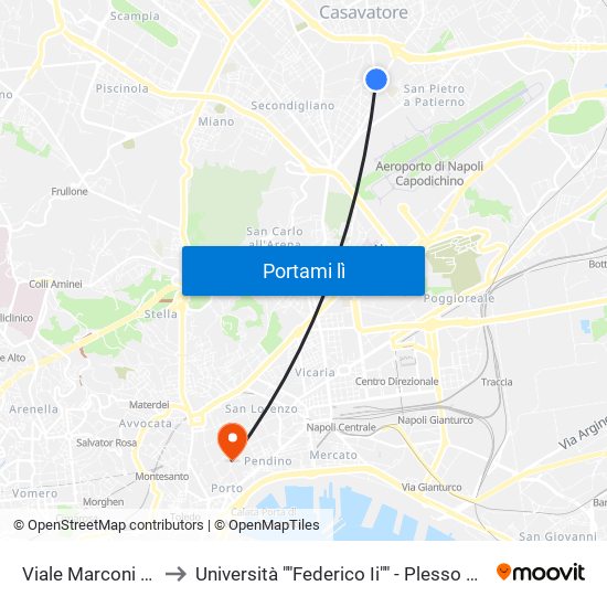 Viale Marconi - Civ. 247 to Università ""Federico Ii"" - Plesso Mezzocannone 16 map