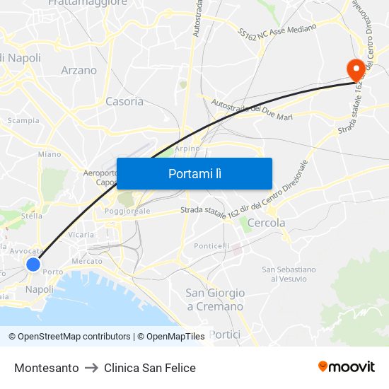 Montesanto to Clinica San Felice map