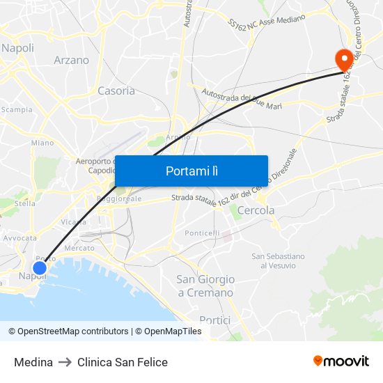 Medina to Clinica San Felice map