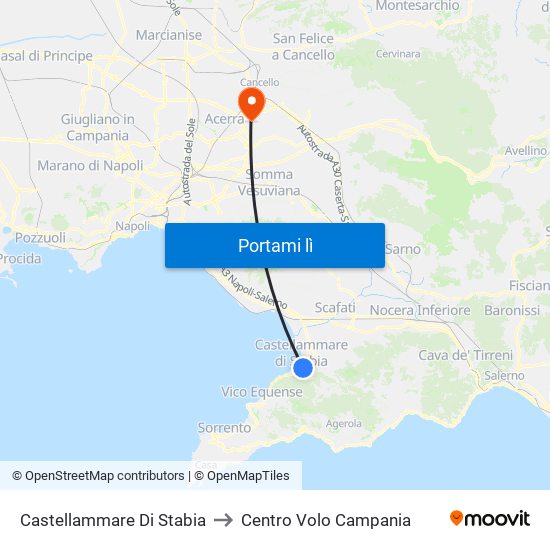 Castellammare Di Stabia to Centro Volo Campania map