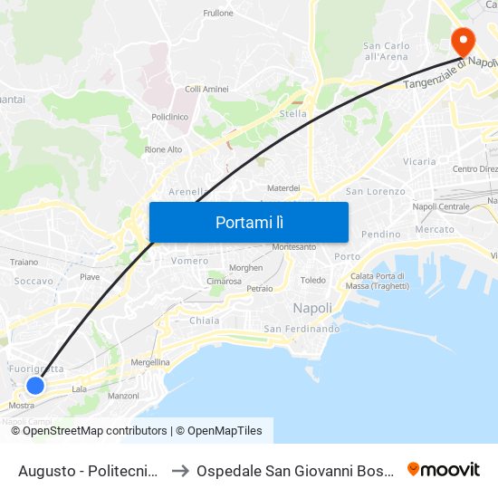 Augusto - Politecnico to Ospedale San Giovanni Bosco map