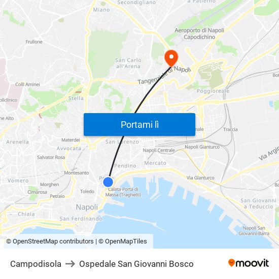 Campodisola to Ospedale San Giovanni Bosco map