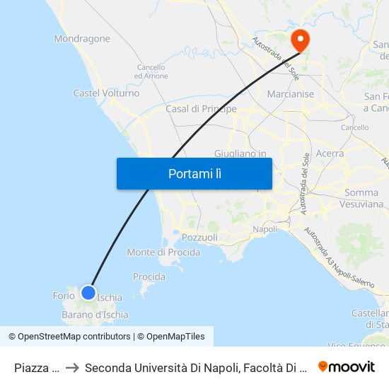 Piazza Marina to Seconda Università Di Napoli, Facoltà Di Studi Politici ""Jean Monnet"" map