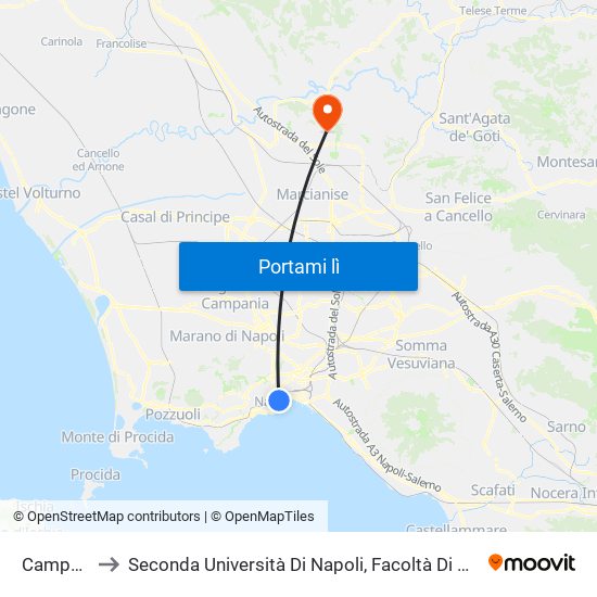 Campodisola to Seconda Università Di Napoli, Facoltà Di Studi Politici ""Jean Monnet"" map