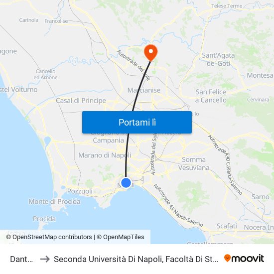 Dante - M1 to Seconda Università Di Napoli, Facoltà Di Studi Politici ""Jean Monnet"" map