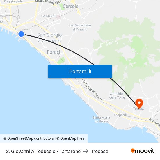 S. Giovanni A Teduccio - Tartarone to Trecase map