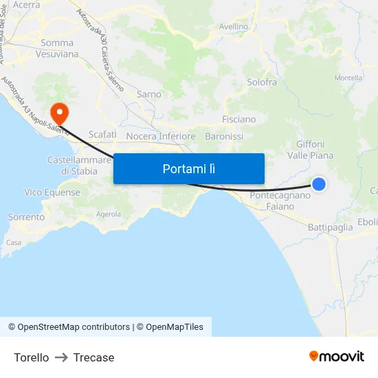 Torello to Trecase map