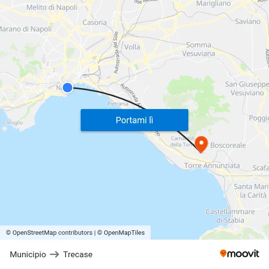 Municipio to Trecase map